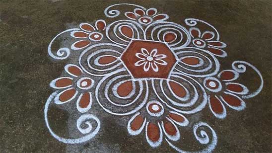Flower Design Rangoli for Diwali