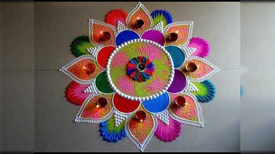 Flower Diwali Rangoli Design
