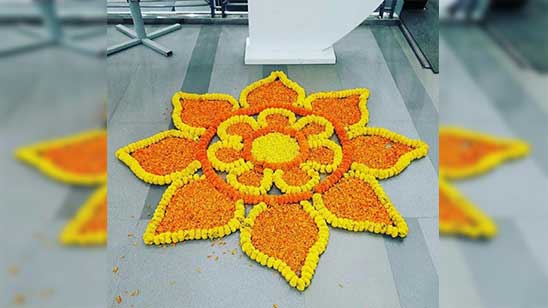 Flower Rangoli Design Simple and Easy