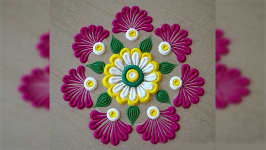 Flower Rangoli Design Small