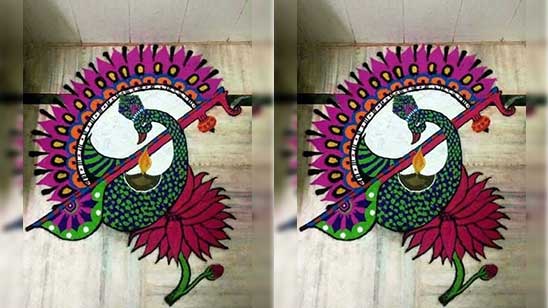 Flower Rangoli Design for Diwali