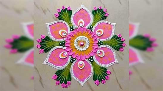 Flower Rangoli Designs for Competiti