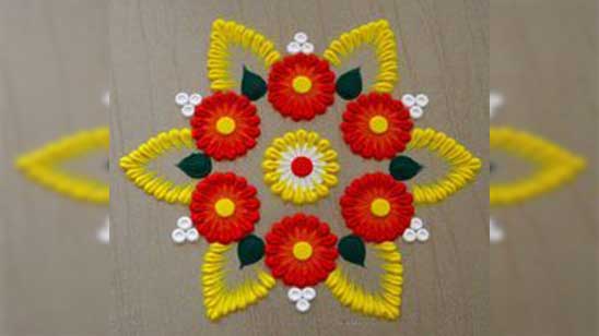 Flower Rangoli Designs for Navratri