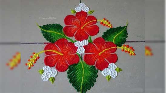 Flower Simple Rangoli Design