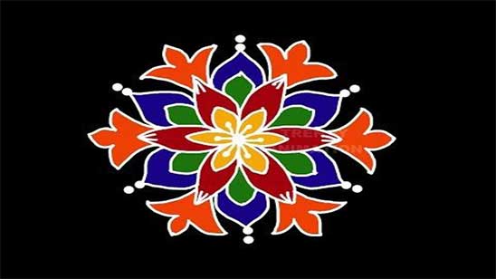 Free Hand Rangoli Flower Designs