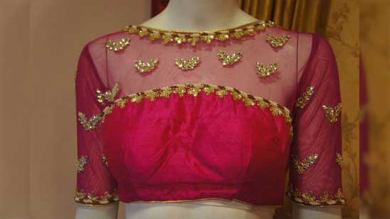Net Saree Blouse Designs Front and Back