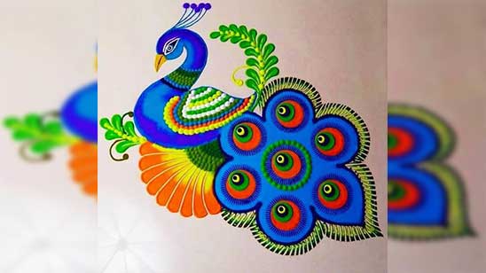 Peacock Rangoli Pic
