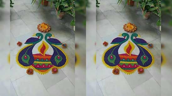 Peacock Rangoli Designs Images