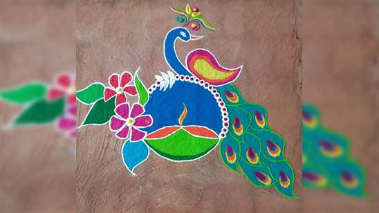 Peacock Rangoli Kolam Designs