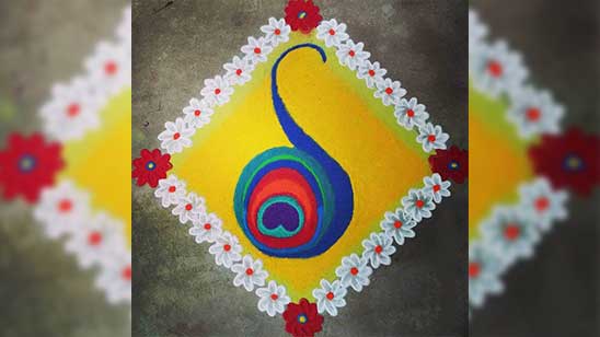 Peacock Sanskar Bharti Rangoli Designs