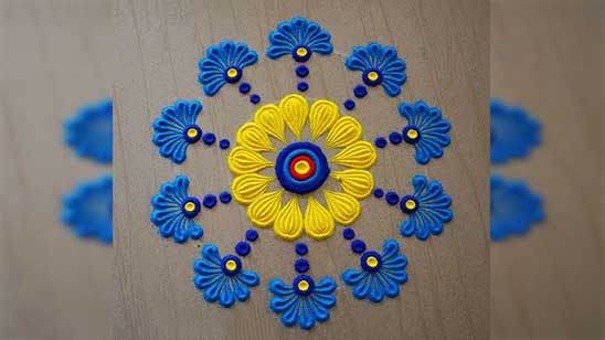 Rangoli Design Flower Simple