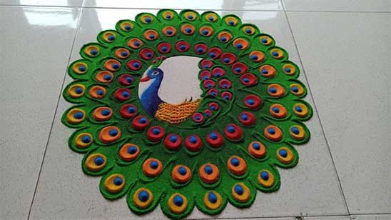 Rangoli Design Peacock Easy