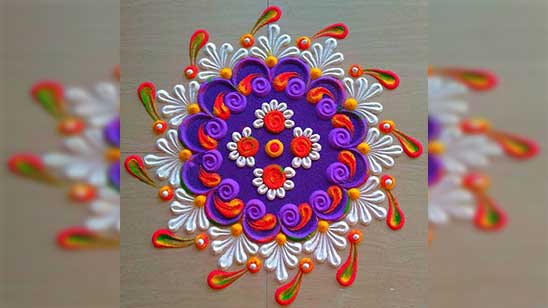 Rangoli Kolam Designs with Flowers