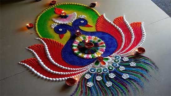 Rangoli Kolam Simple Designs with Colours