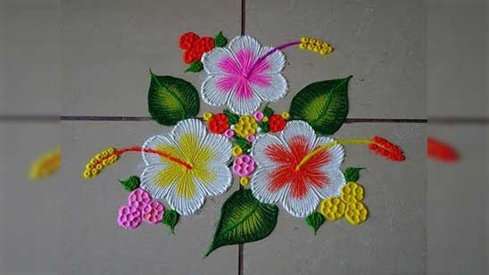 Rangoli Made by Flowers