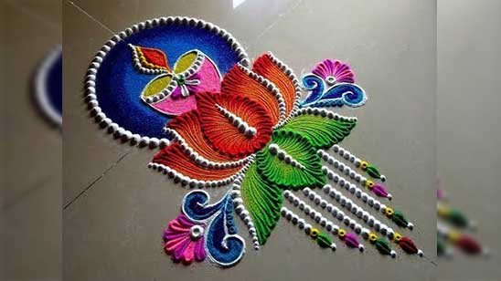 Rangoli for Pongal with Dots
