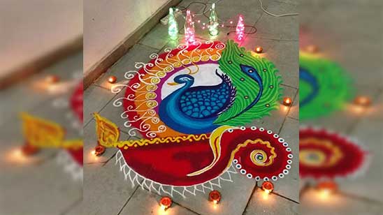 Round Shape Rangoli for Diwali