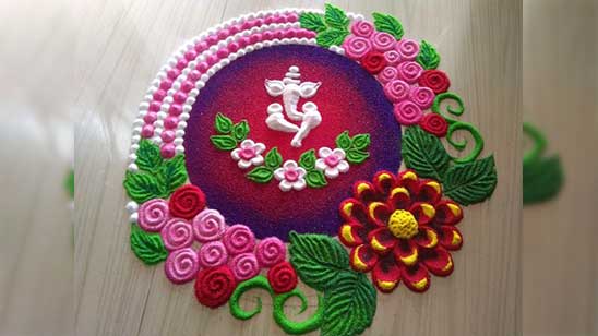 Simple Color Rangoli Kolam Designs