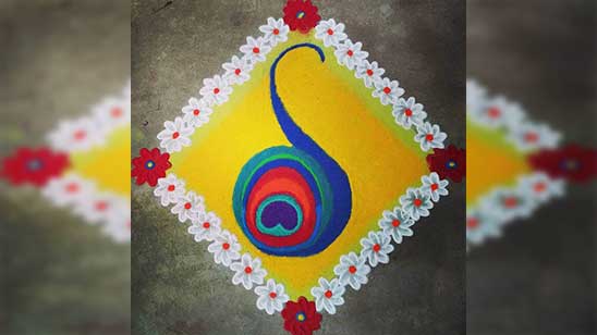 Simple Rangoli Designs For Home with Dots