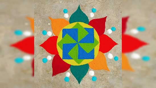 Simple Rangoli Designs For Home without Colors