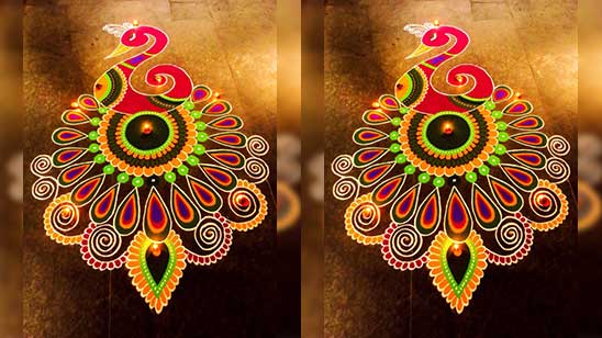 Simple Rangoli Designs Peacock