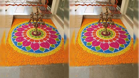 Simple Rangoli Designs for Home Diwali