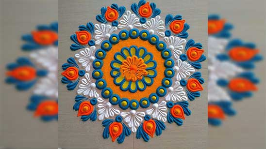 Simple Rangoli Designs for Home with Dots