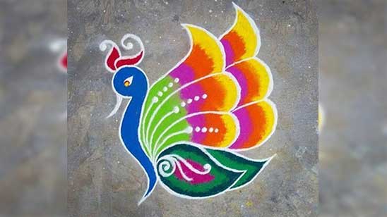 Simple Rangoli Peacock