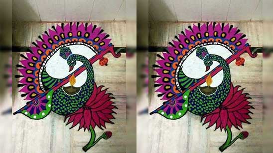Simple Rangoli with Colours