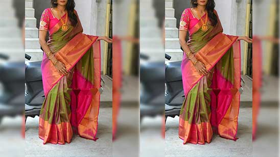 Simple Silk Saree Blouse Designs Back Neck