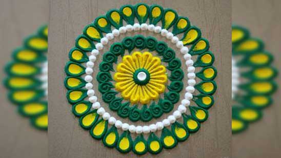 Simple and Easy Flower Rangoli Designs for Home