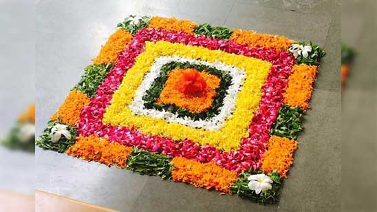 Simple and Easy Flower Rangoli Designs for Home