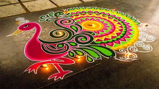 Simple and Easy Rangoli with Dots