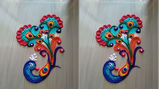 Best Rangoli Designs for Diwali Peacock