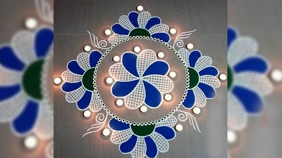 Easy Rangoli Designs for Diwali Peacock