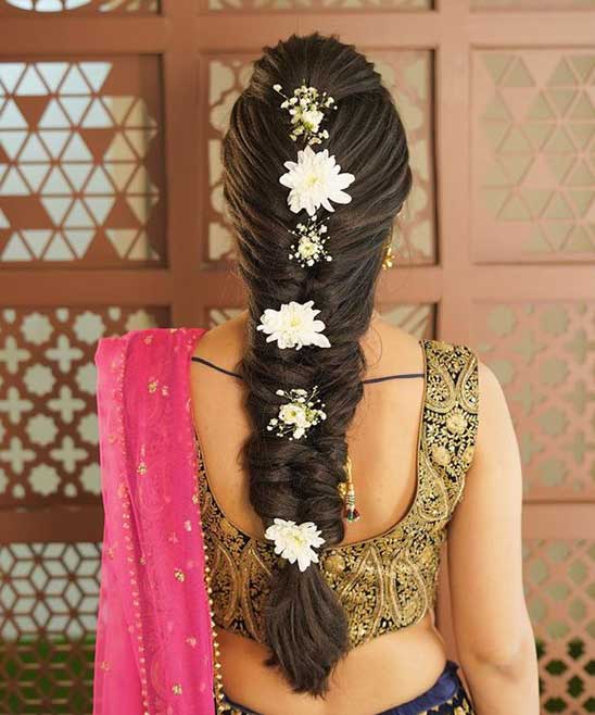 Hairstyle for Saree Short Hair