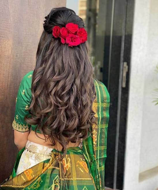 Hairstyle on Saree for Short Hair