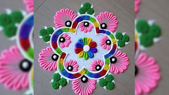 Peacock Latest Rangoli Designs for Diwali