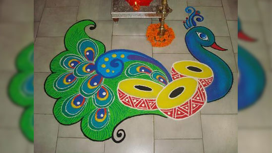 Rangoli Designs for Diwali Easy and Beautiful Peacock