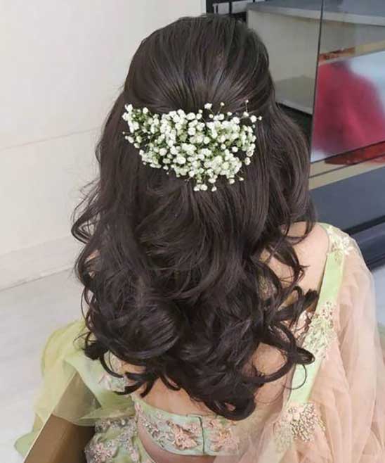 Simple Hairstyle for Long Hair for Indian Wedding