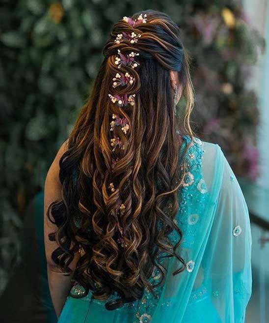 Simple Indian Wedding Hairstyles for Long Hair