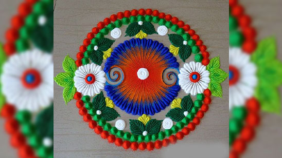 Simple Peacock Rangoli Designs for Diwali Free Hand
