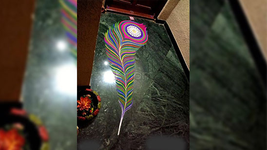 Small Peacock Rangoli Designs for Diwali