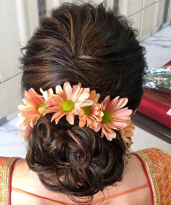Bridal Bun Hairstyle in Saree