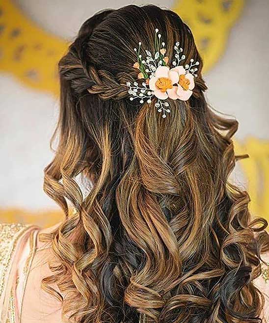 Bridal Bun with Flower Indian