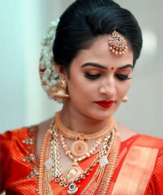 Bridal Front Hairstyles for South Indian Wedding