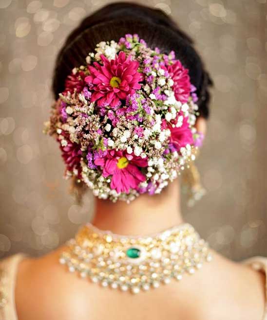 Bridal Hair with Flowers and Veil