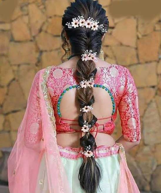 Bridal Hairstyle With Flowers Indian