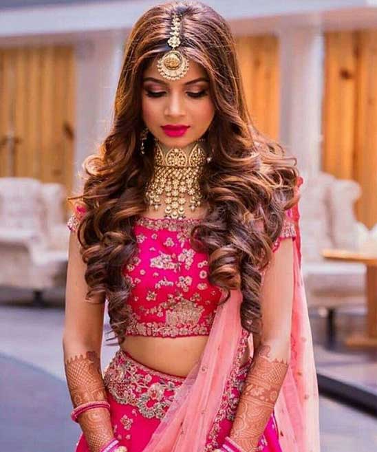 Bridal Hairstyles for South Indian Wedding Reception for Round Facecut