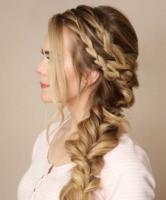 French Braid Hairstyles for Saree